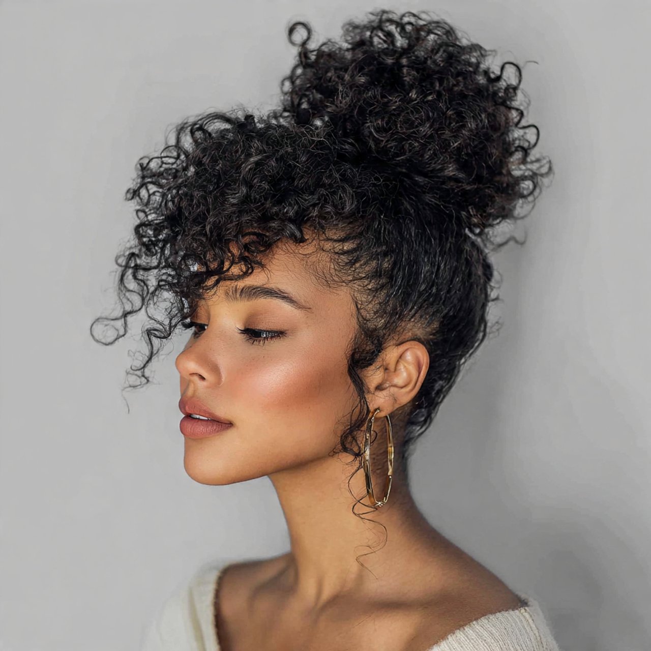 Curly High Puff