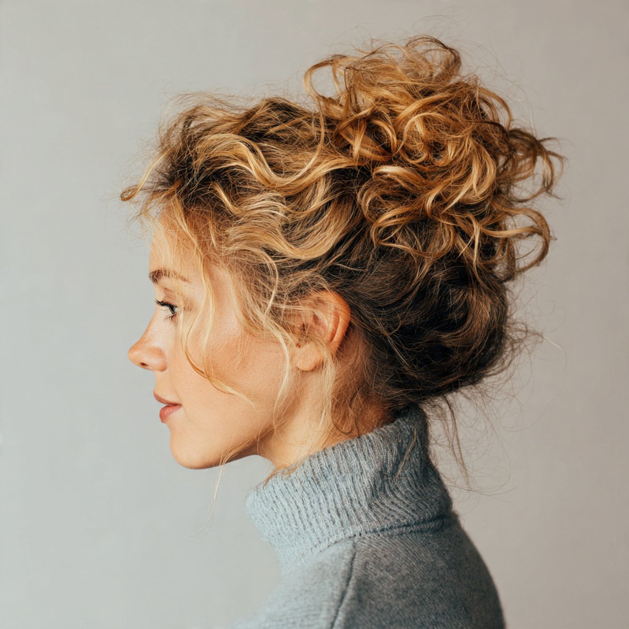Curly Messy Bun