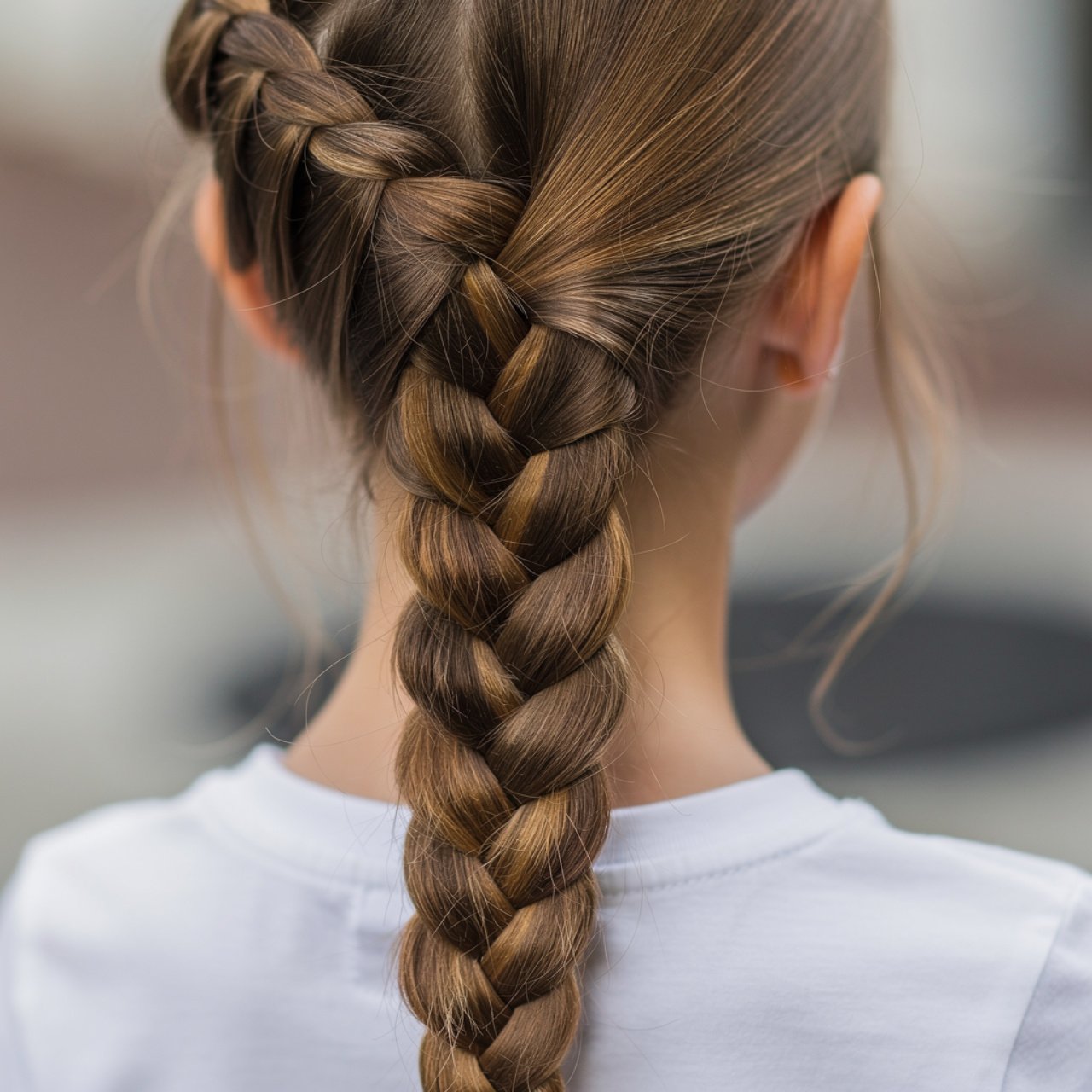 a teenage girl with a classic three strand braid h
