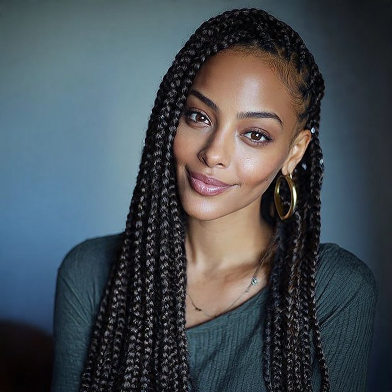 Classic Box Braids Natural Hairstyles