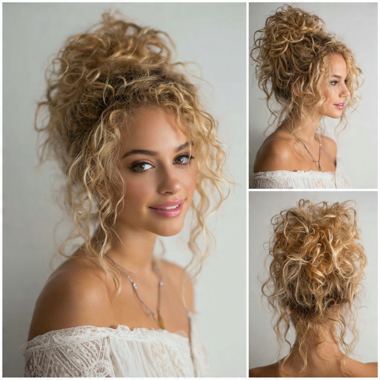Curly Half Up Bun