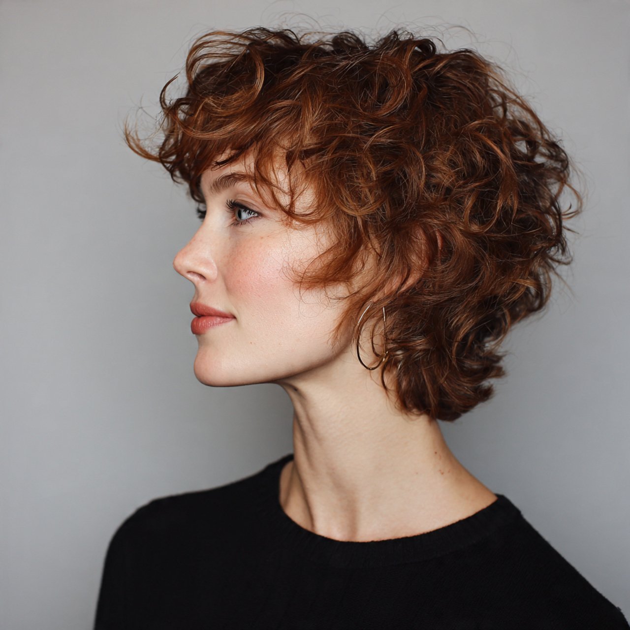curly shag cut for short hairs