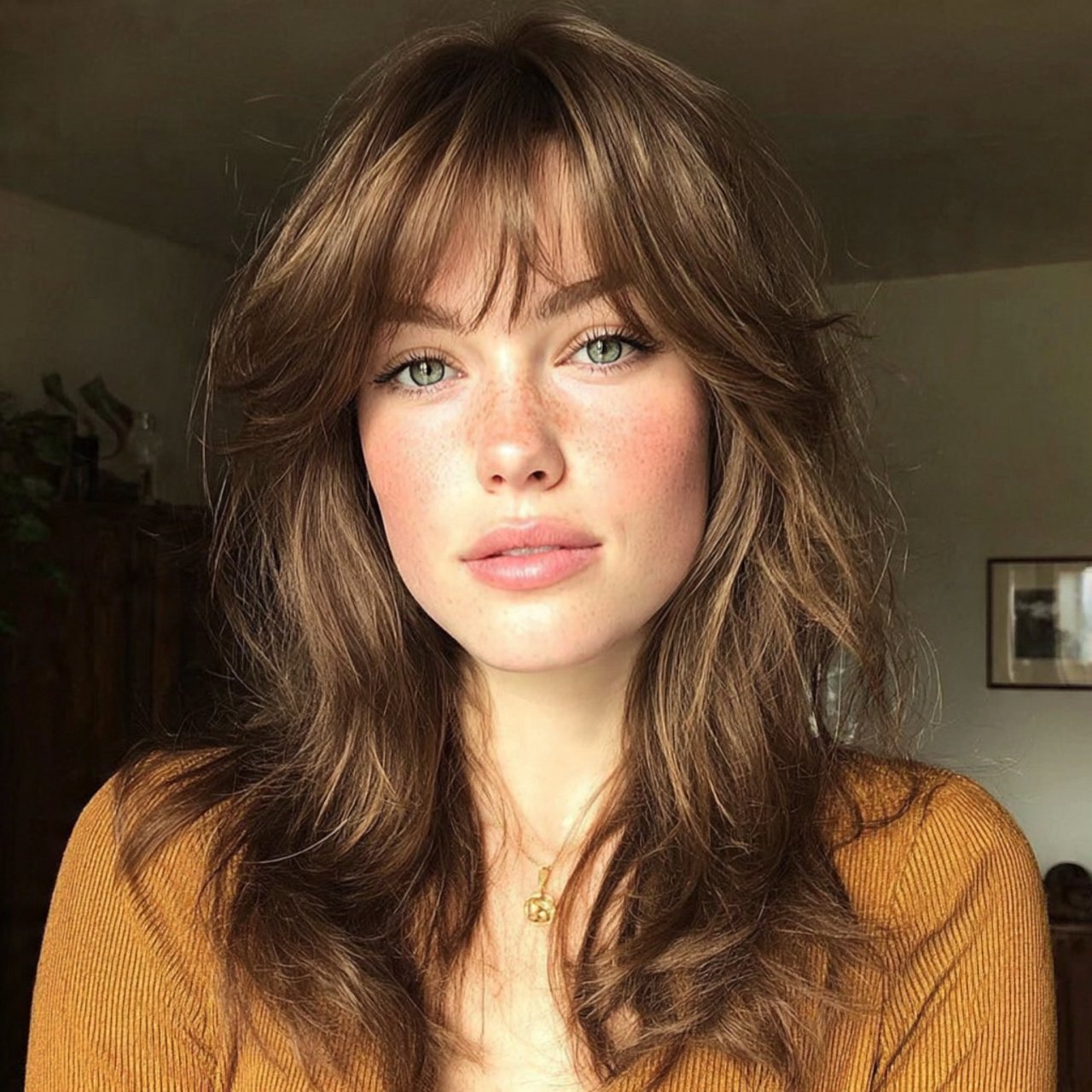 Curtain Bangs with Medium Hair