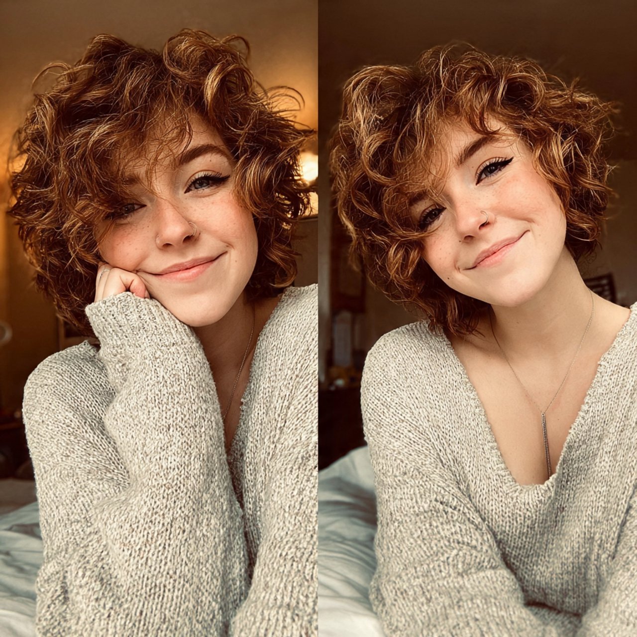 cute curly bob with soft layers
