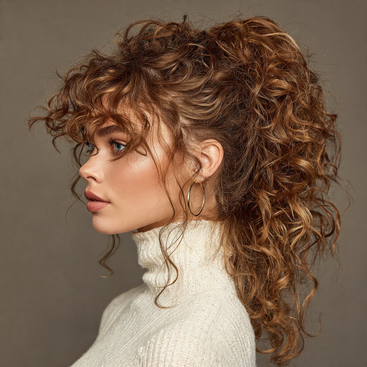 cute messy curly ponytail
