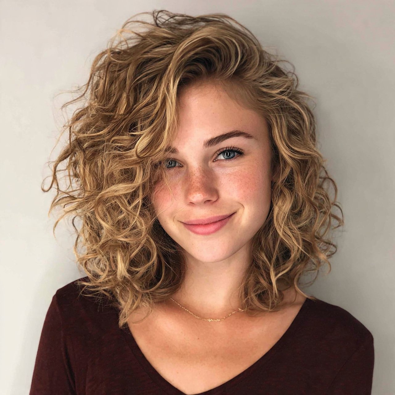 cute side parted curly hair