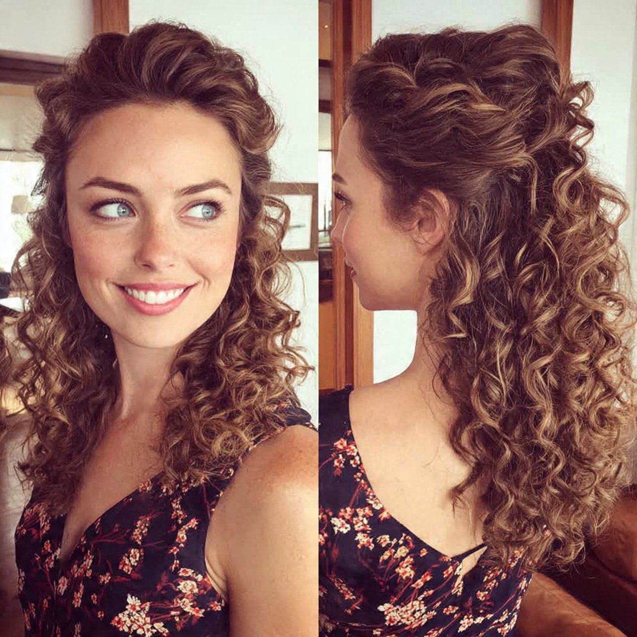 Half Up Curly Hairstyle