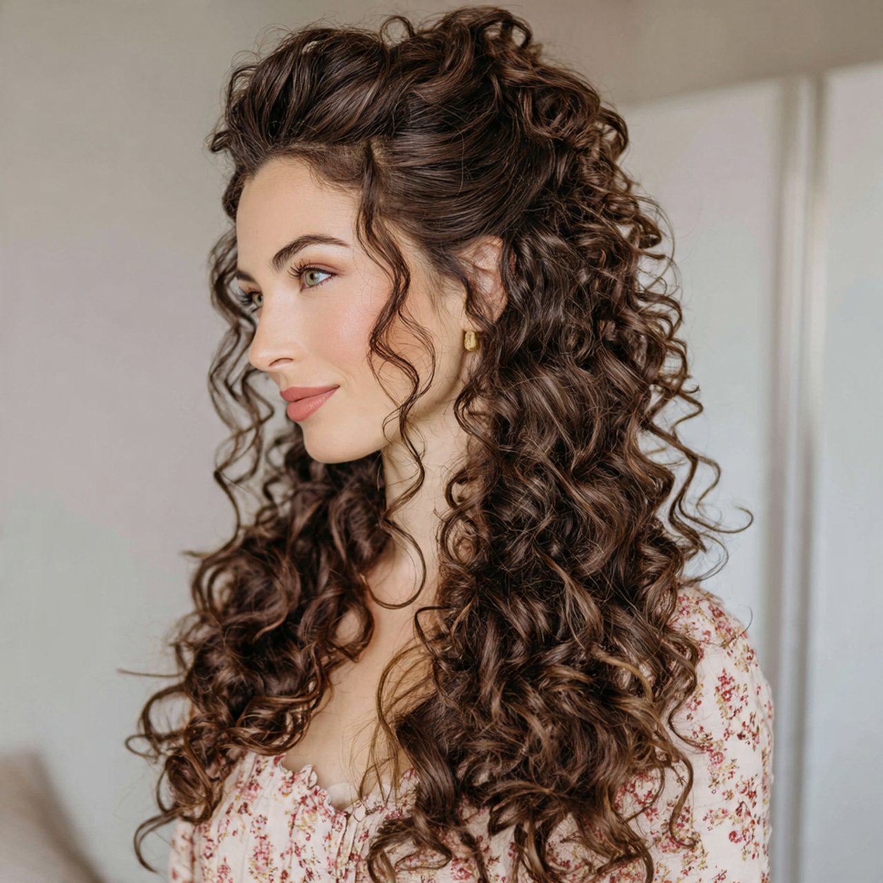 Hairstyles for Curly Hair: 16 Beautiful Ideas You’ll Love 15 half up half down curly style