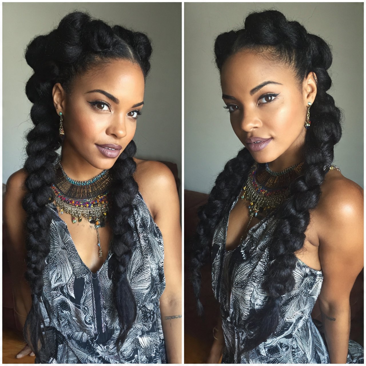 Jumbo Braids Natural Hairstyles