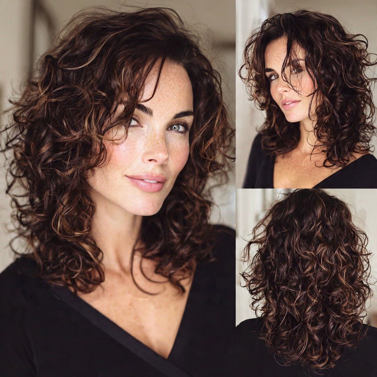 Layered Curly Medium Cut