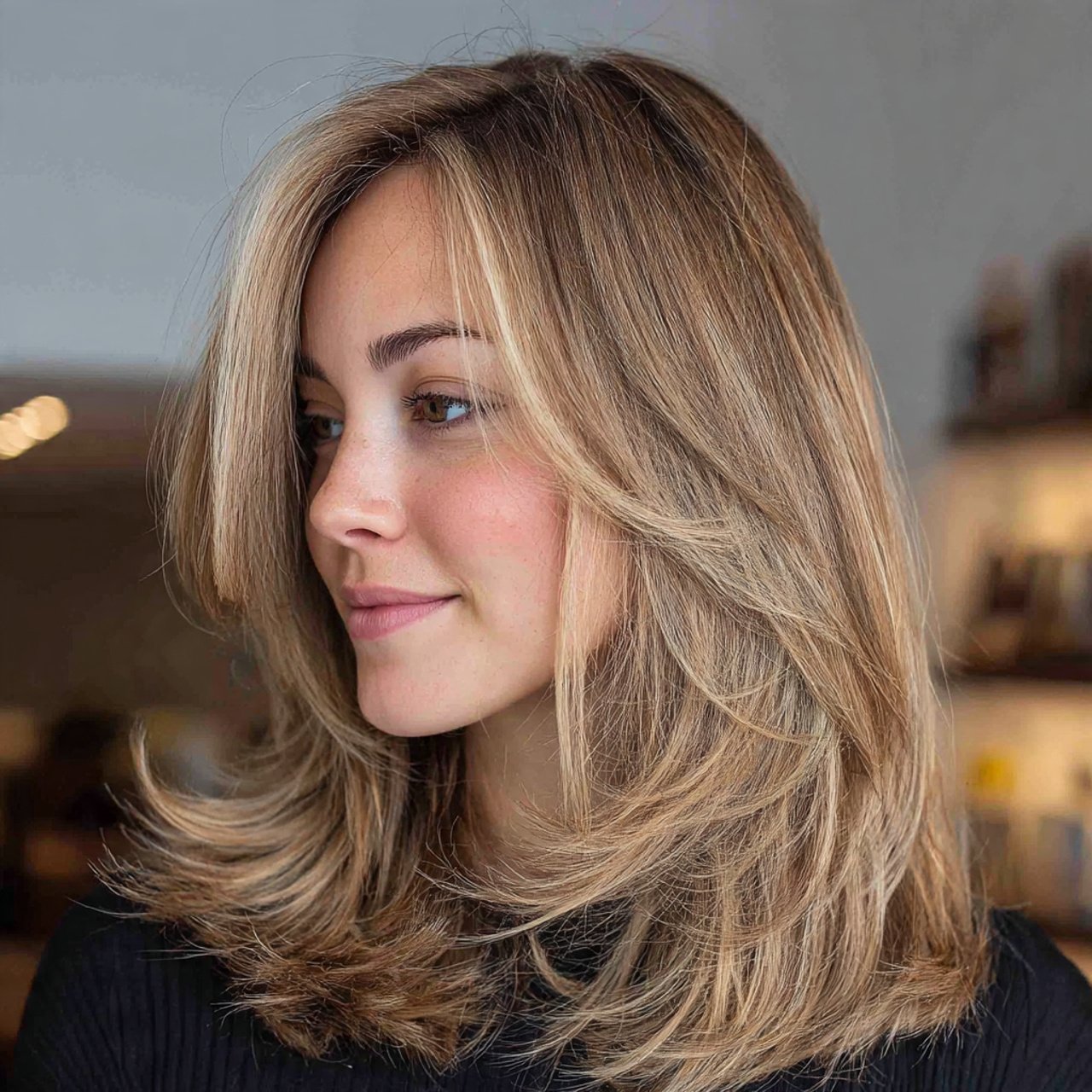27 Trending Hairstyles for Medium Length Hair That Will Look Best 12 Layered Cut with Side Part