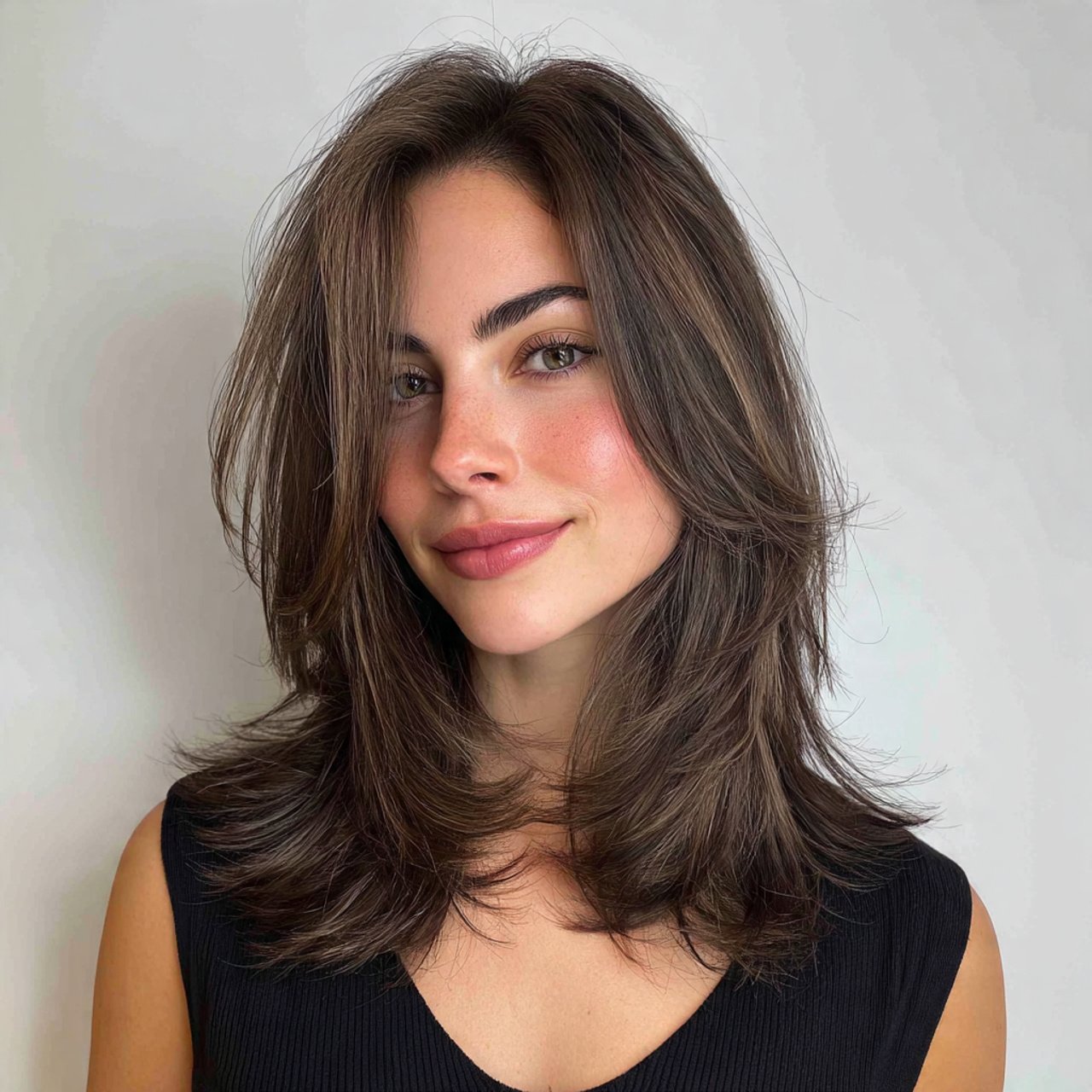 Layered Lob with Side Part