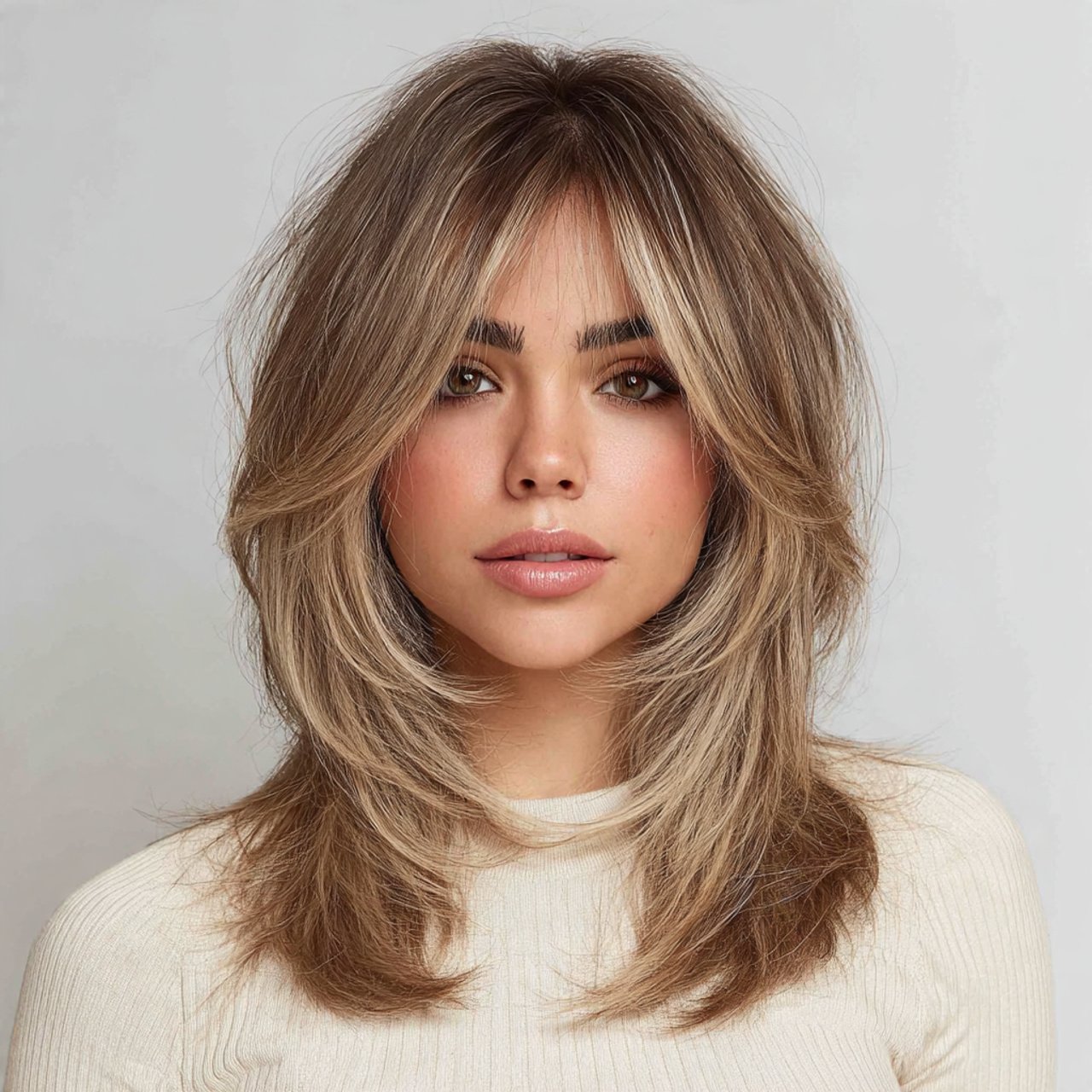 Layered Medium Hair with Face Framing Pieces