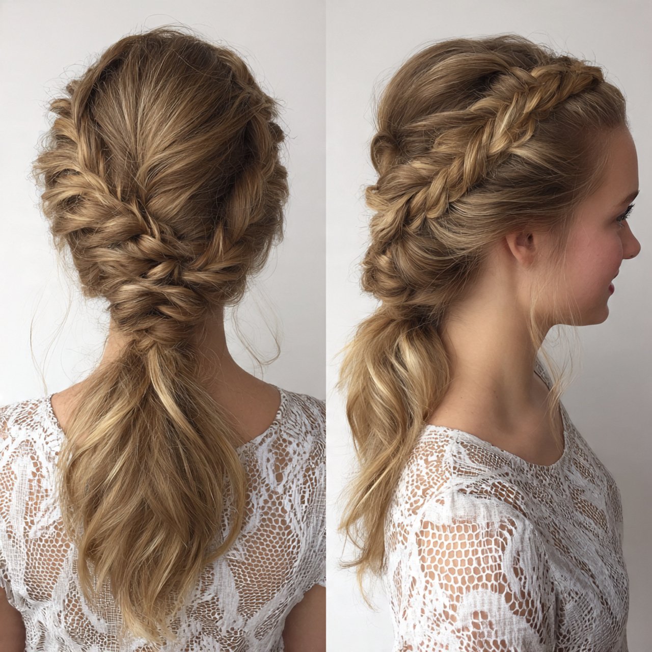 Low Braided Ponytail