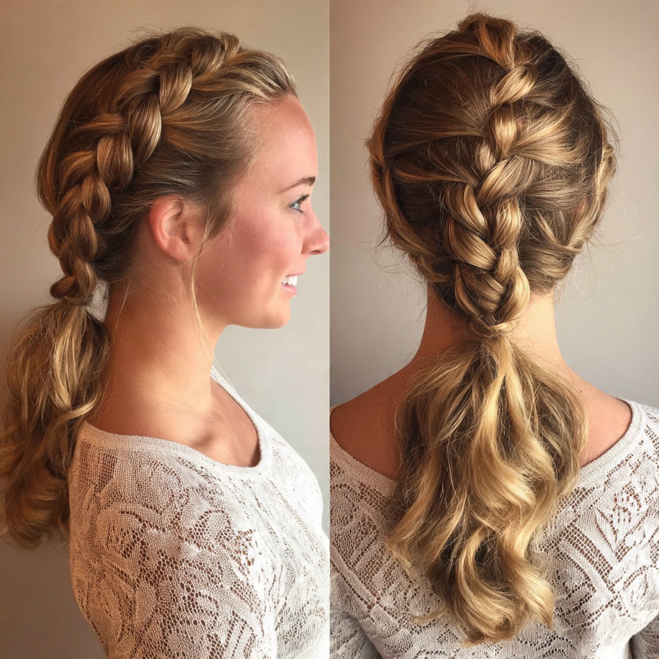 Low Braided Ponytail