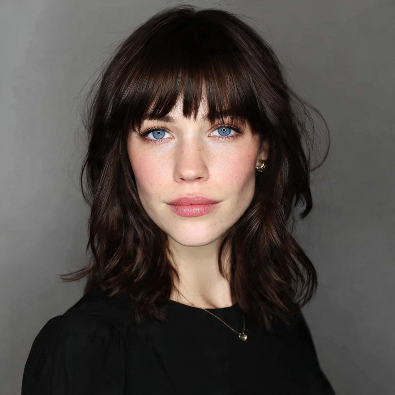 27 Trending Hairstyles for Medium Length Hair That Will Look Best 21 Medium Hair with Blunt Bangs