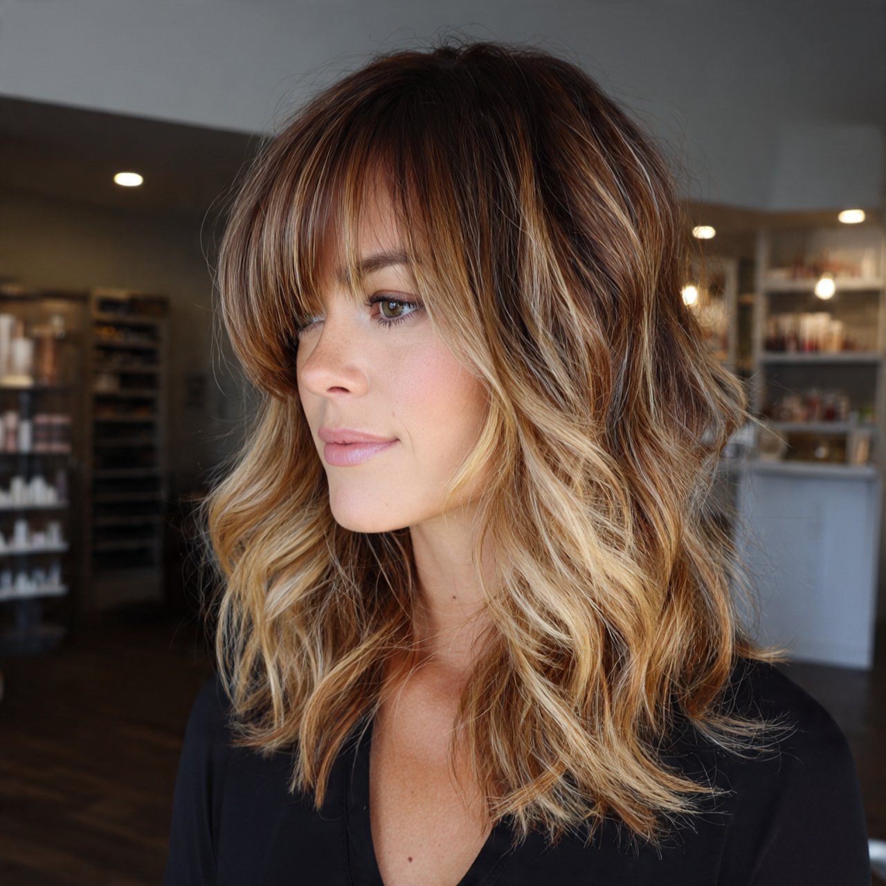 27 Trending Hairstyles for Medium Length Hair That Will Look Best 23 Medium Layered Cut with Balayage