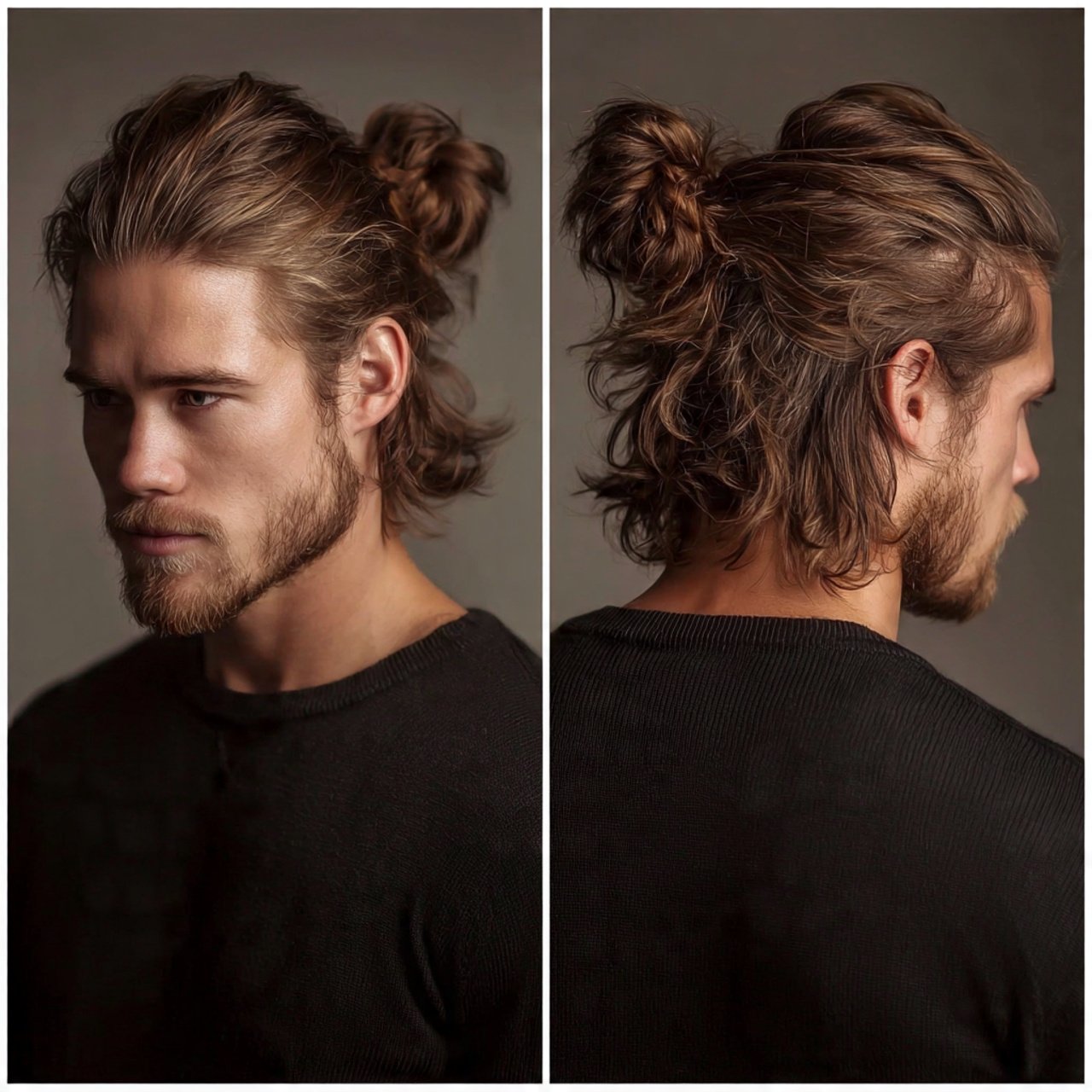 Medium Length Man Bun for men