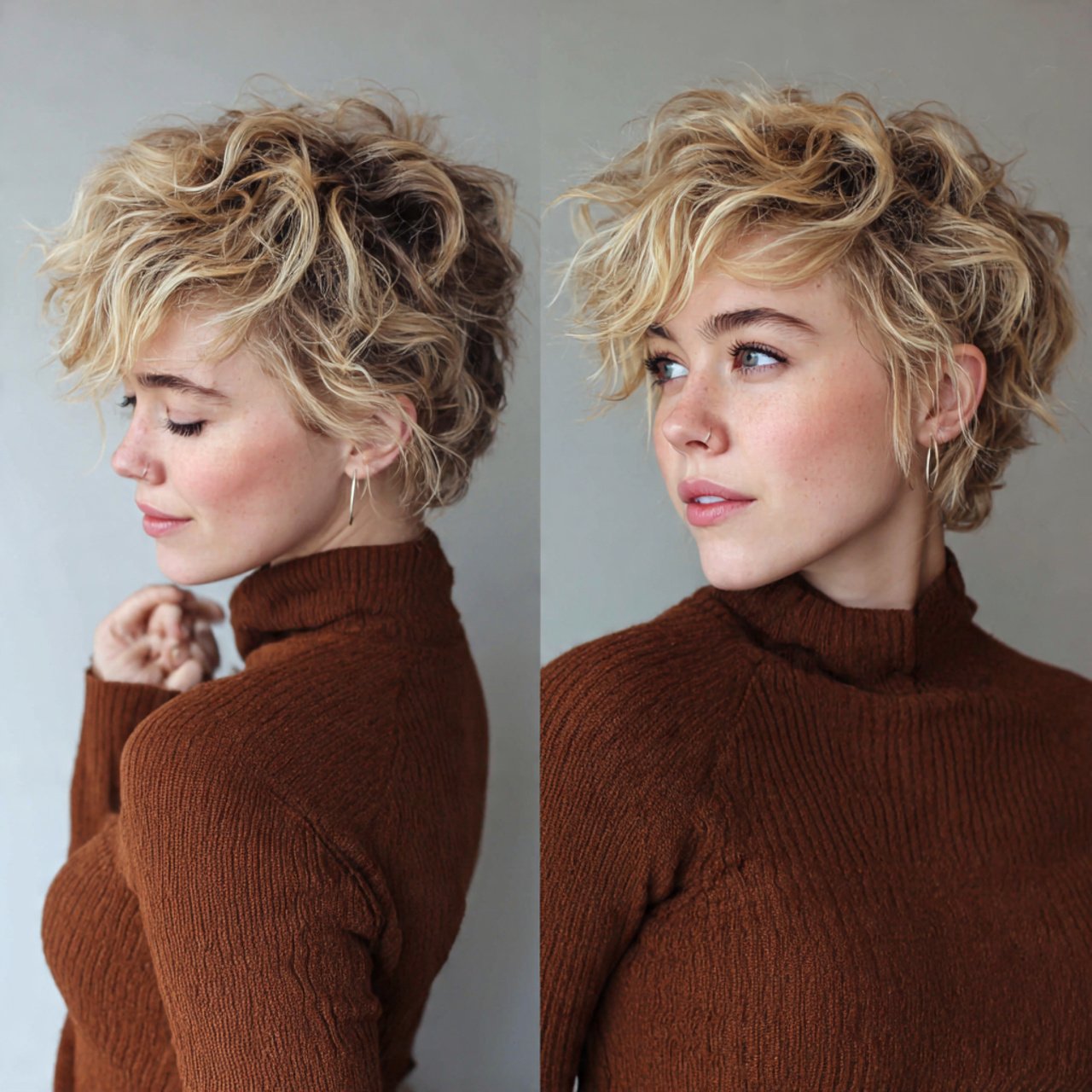 messy curly crop for short hairs