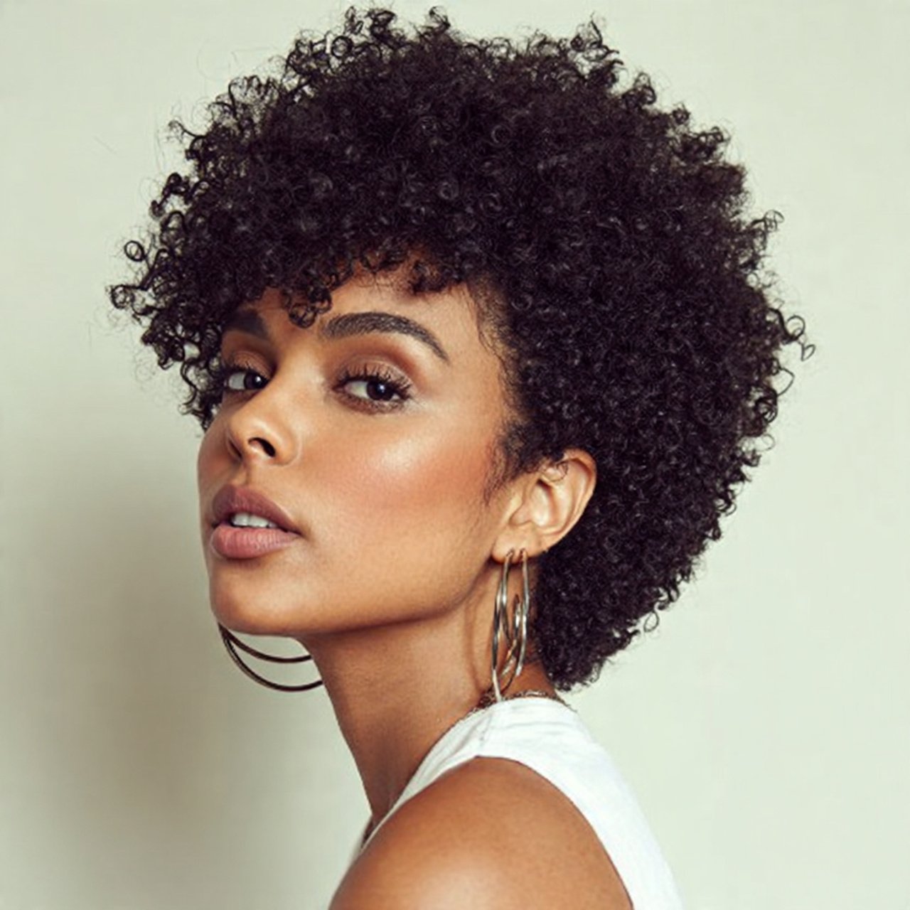 short curly afro for short hairs
