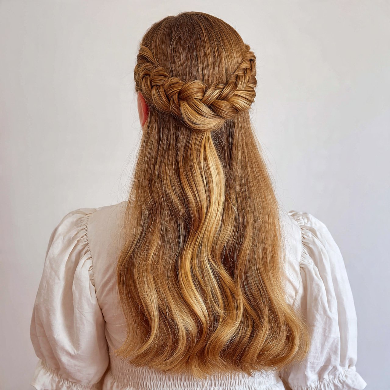 Simple Half Up Braided Hairstyle