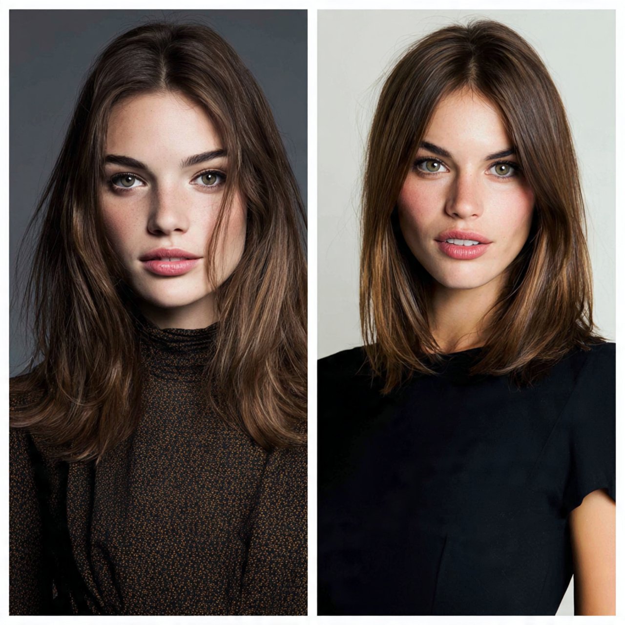 Straight Center Part