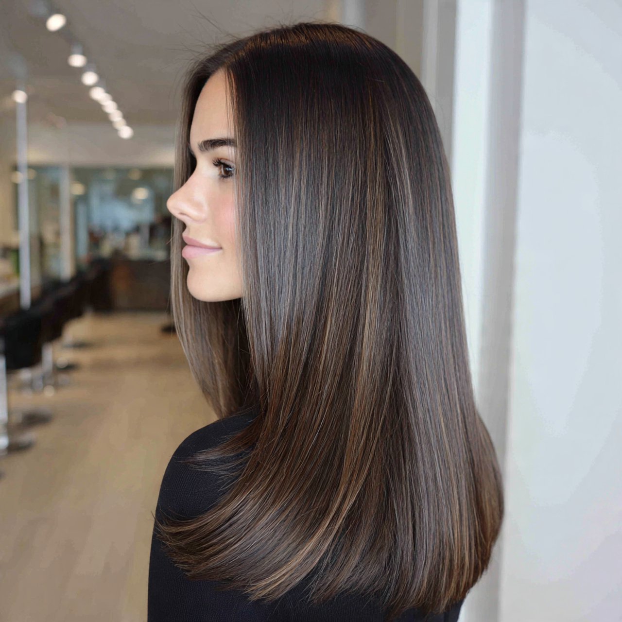 27 Trending Hairstyles for Medium Length Hair That Will Look Best 11 Straight Sleek Medium Cut