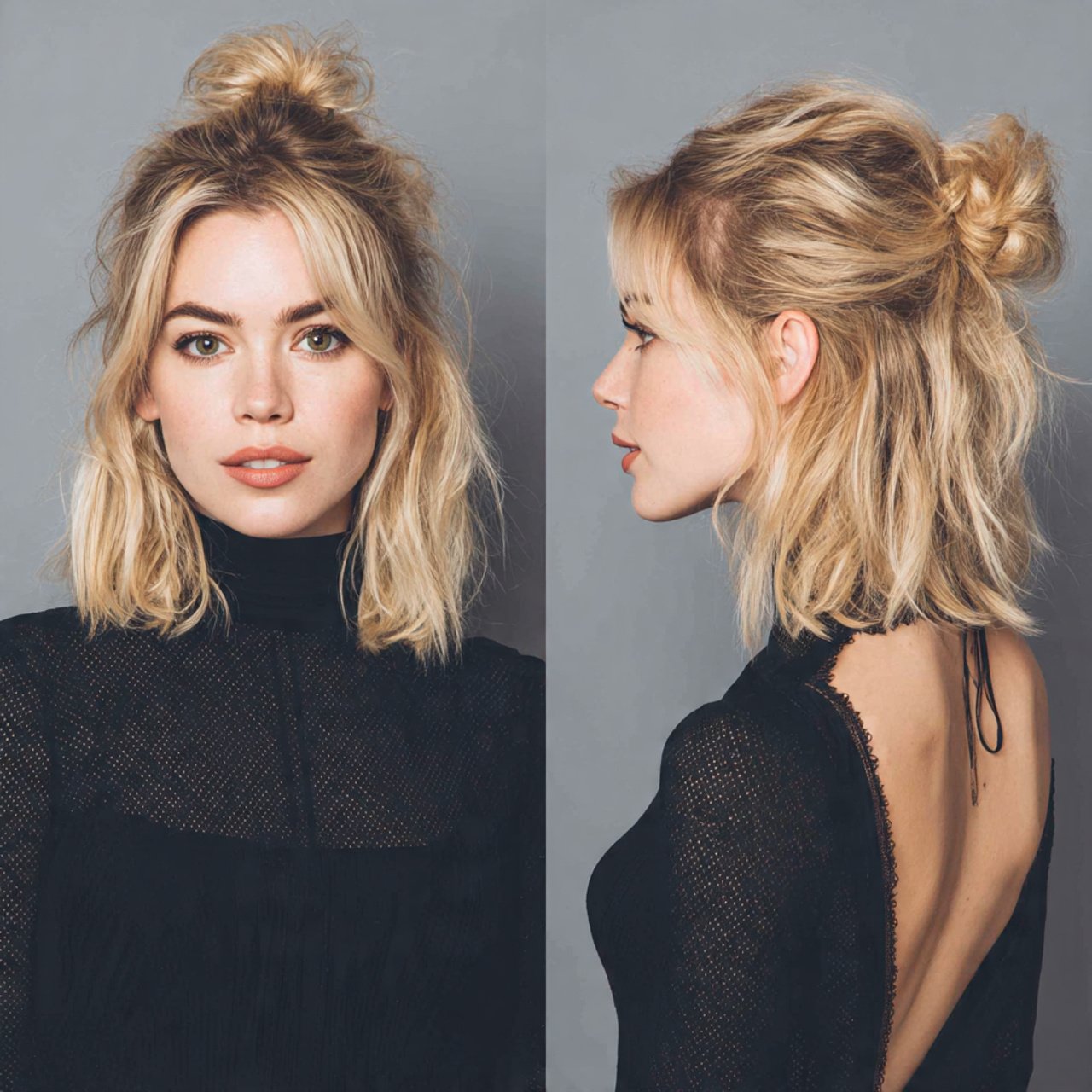 Trending 15 Easy Hairstyles for Medium Length Hairs For Your Next Salon Visit 16 Textured Half Bun