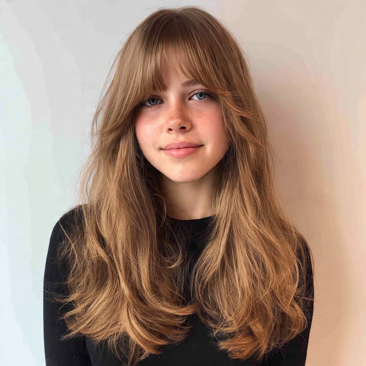 curtain bangs long hair