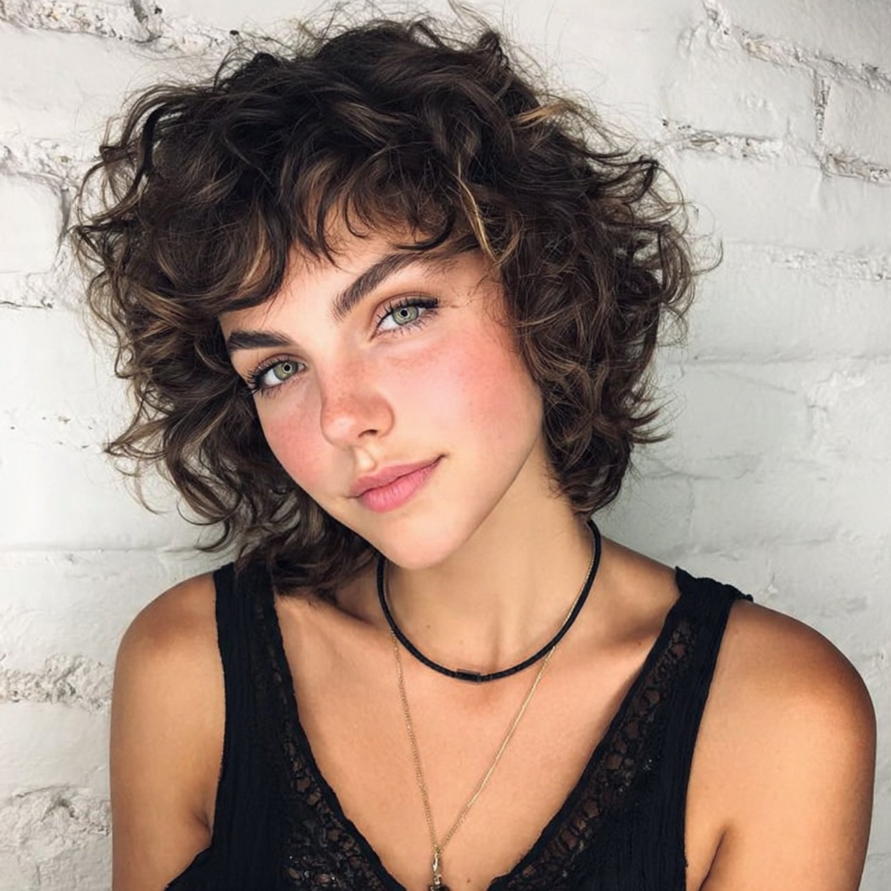 wolf cut curly hair