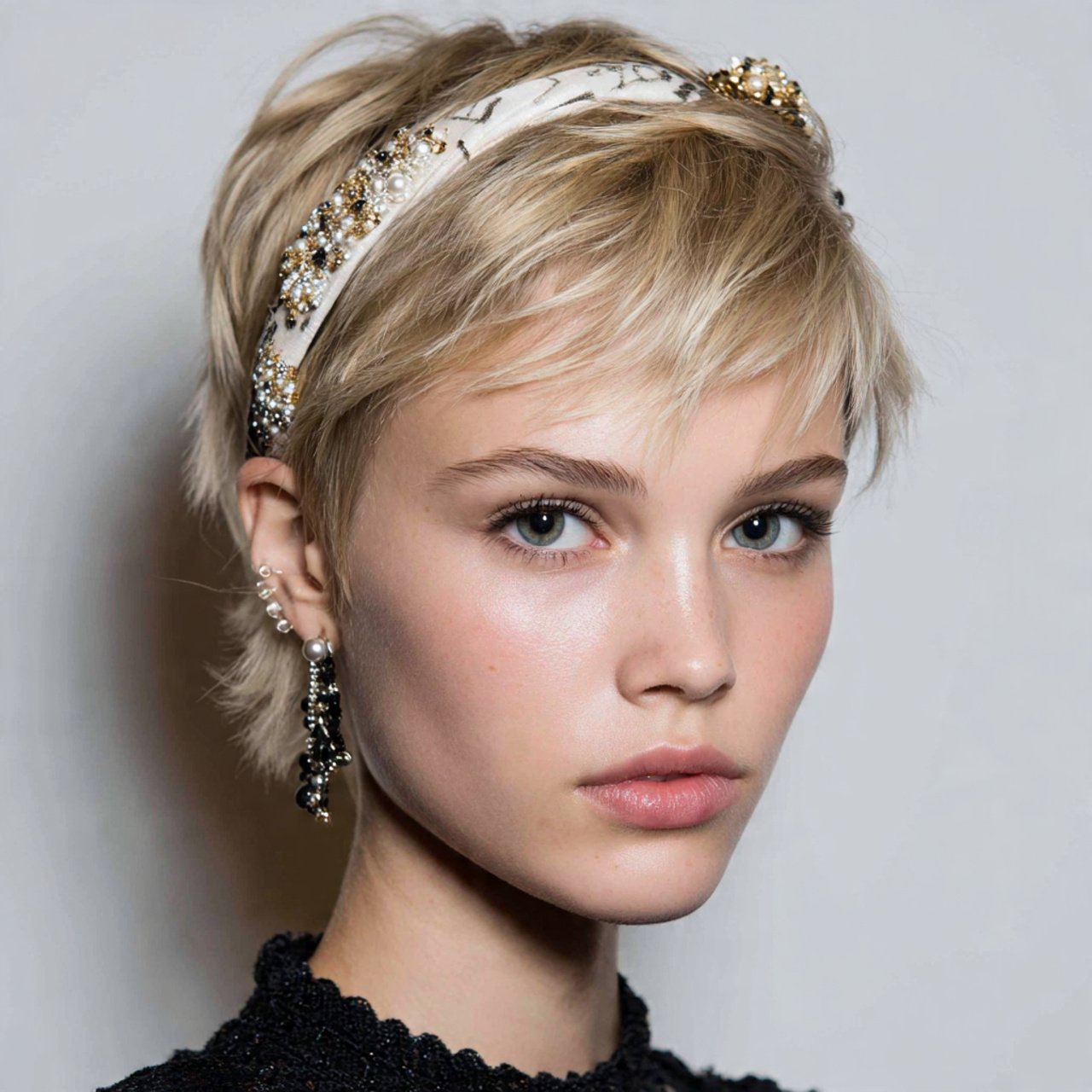 accessorized hairstyles for short hair featuring s