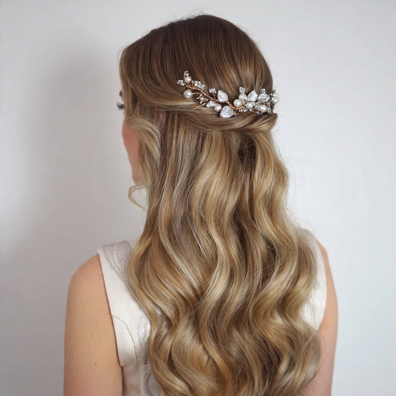 accessorized simple waves easy prom hairstyle