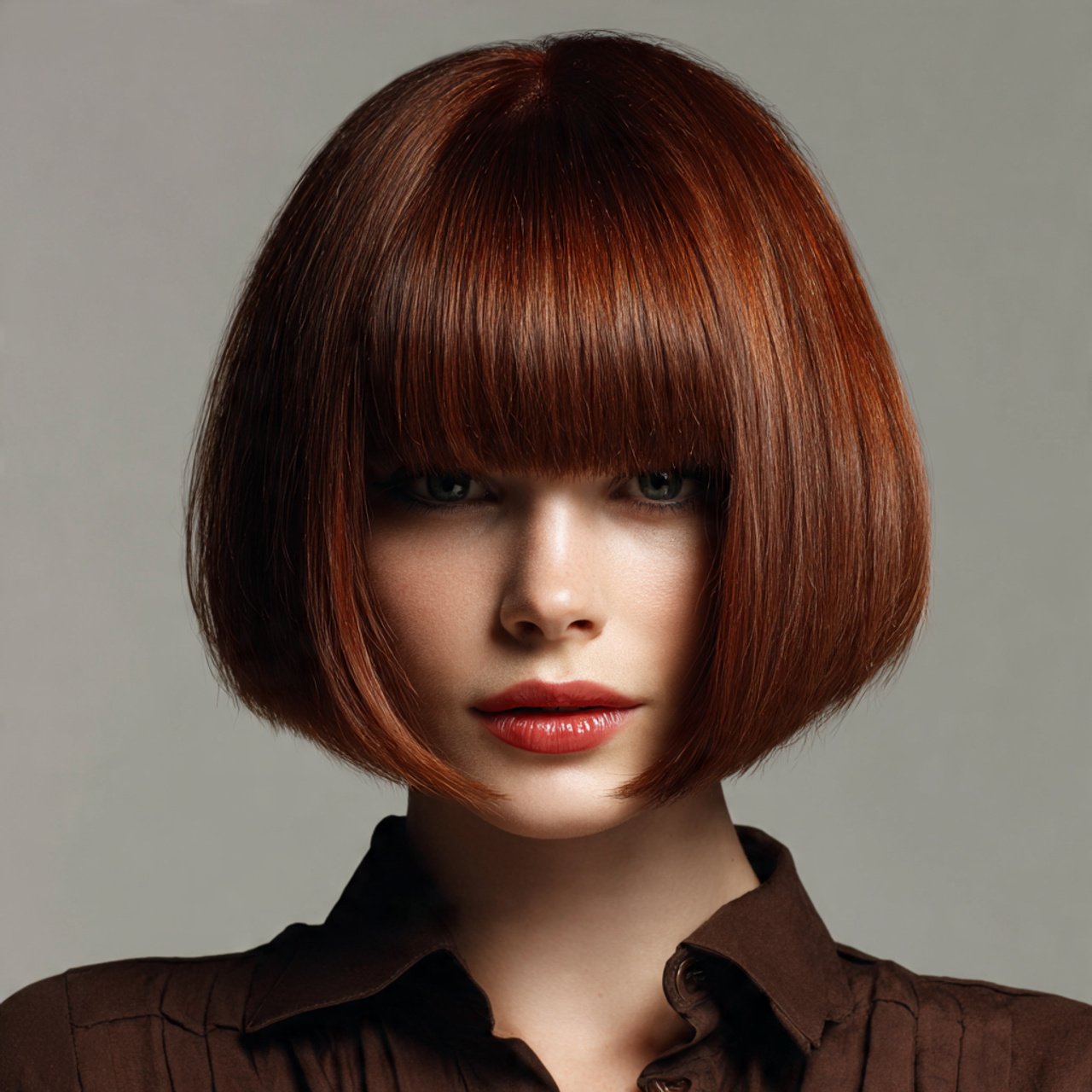blunt cut hairstyles with shine