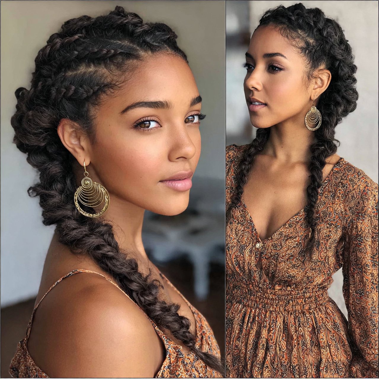 boho natural braids hairstyles 1