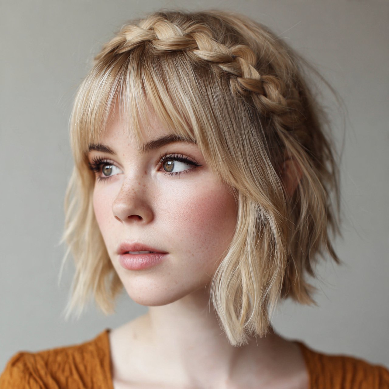 braided bangs hairstyles for short hair