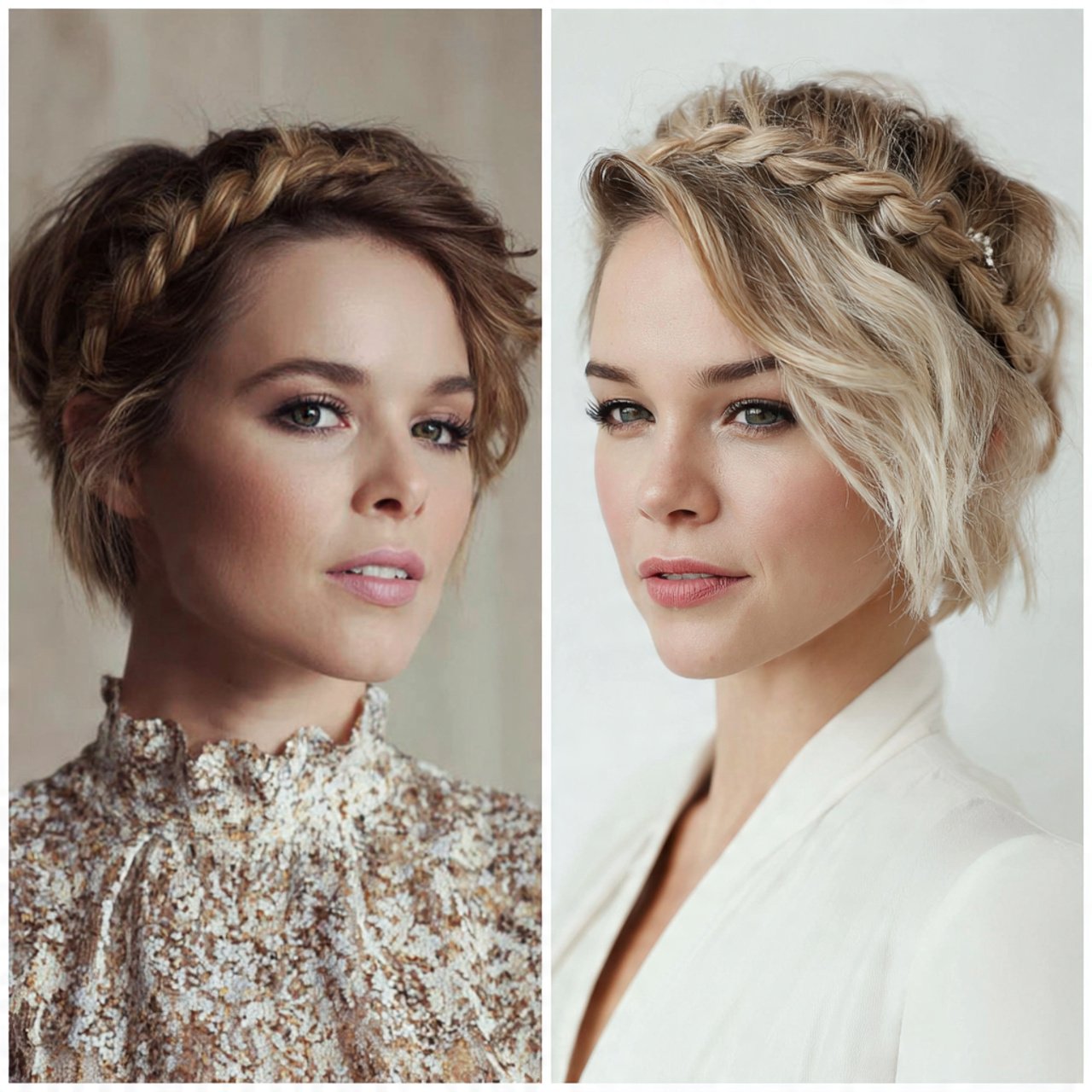 braided crown hairstyles for short hair