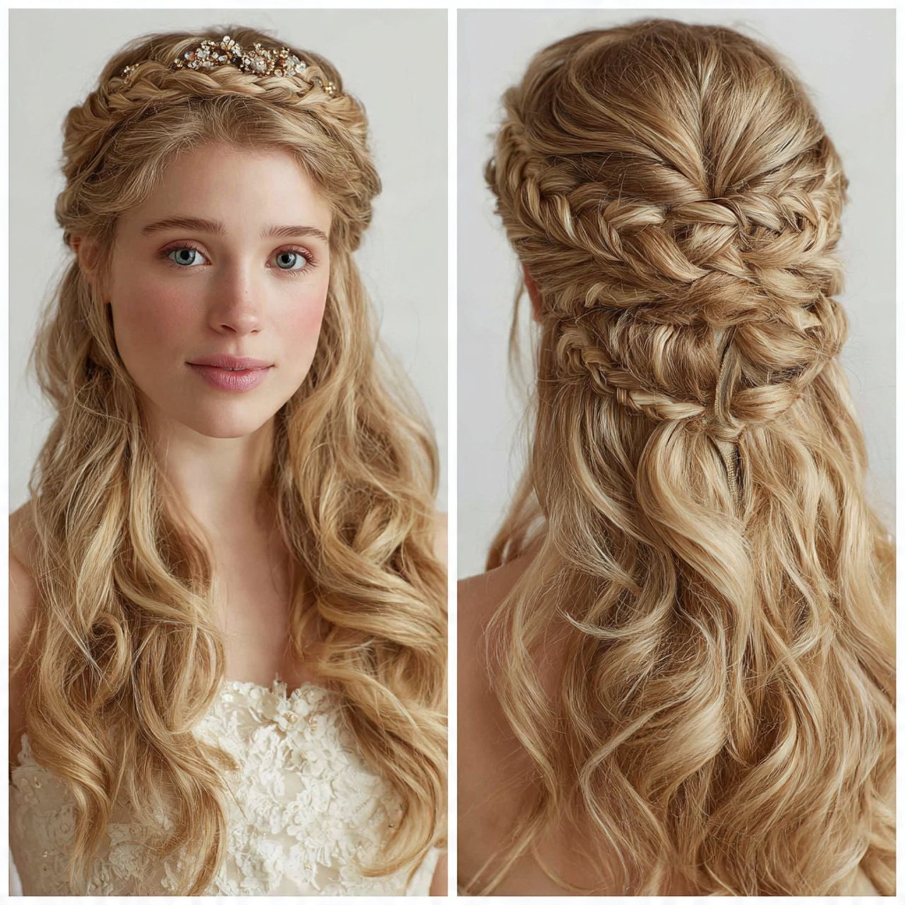 braided crown style prom hairstyles for long hair