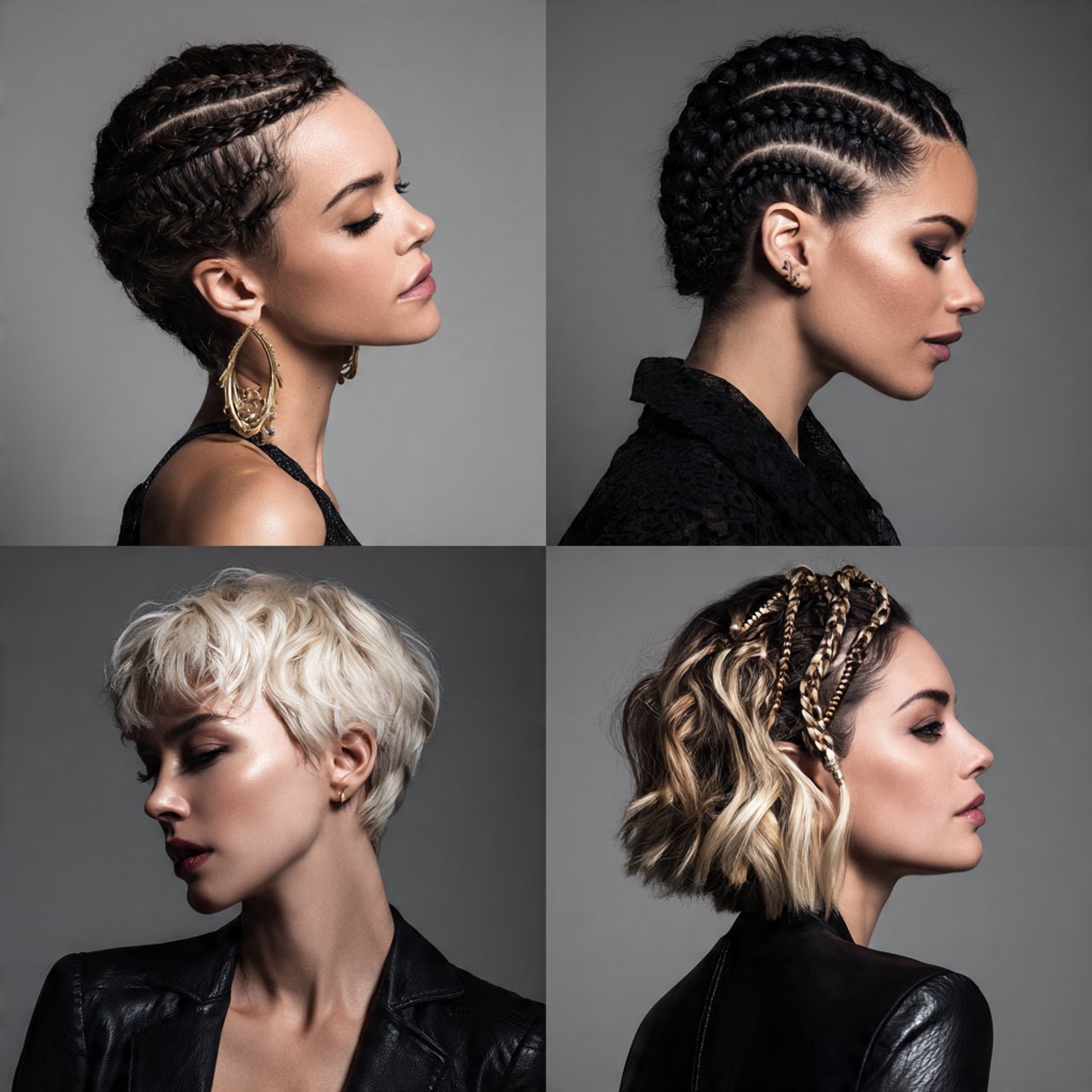 braided hairstyles for short hair multiple