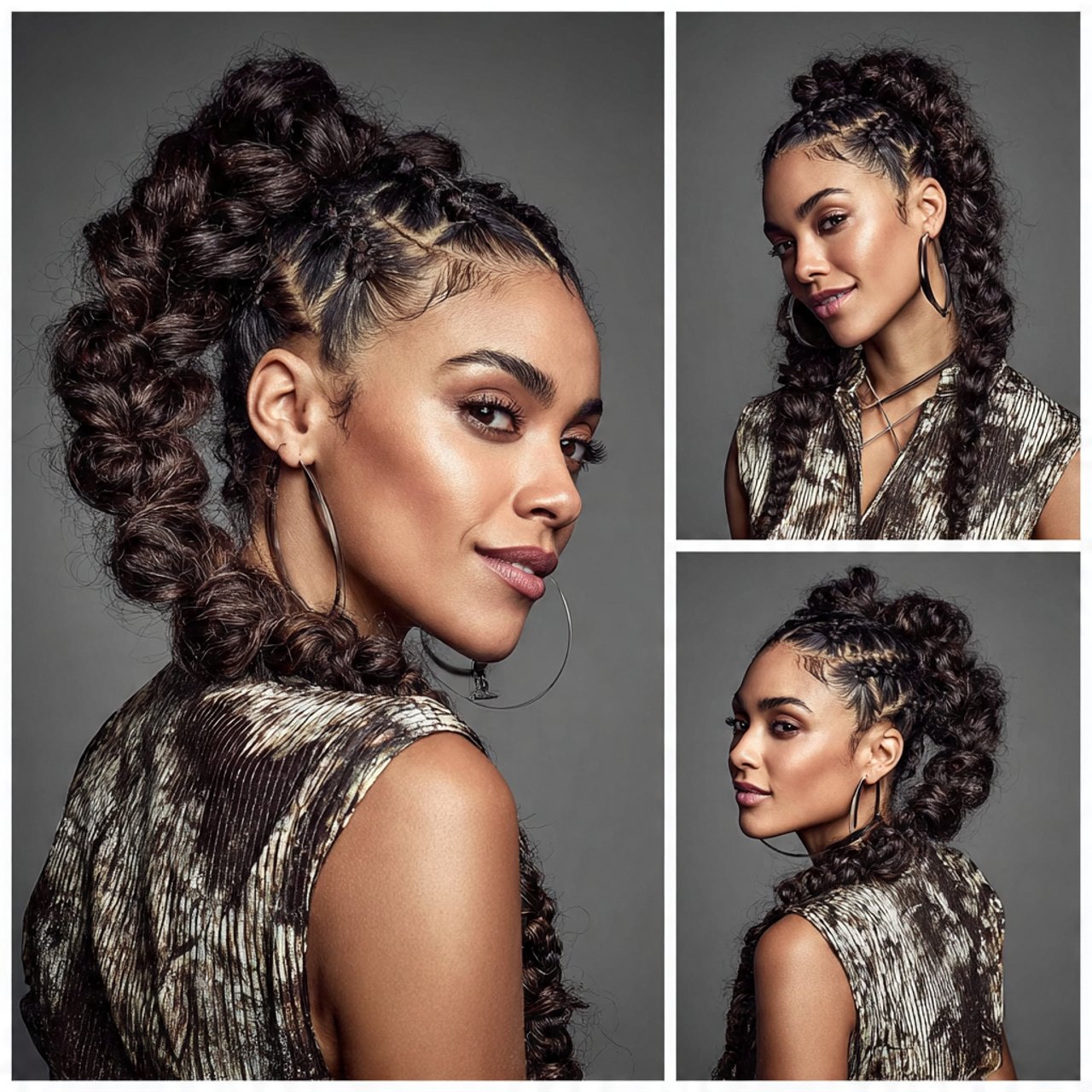 braided hairstyles for thick hair showcasing multi