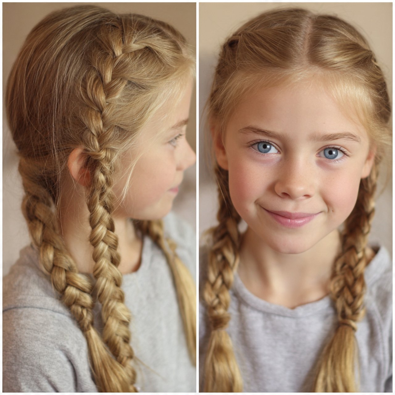 braided pigtail school hairstyles