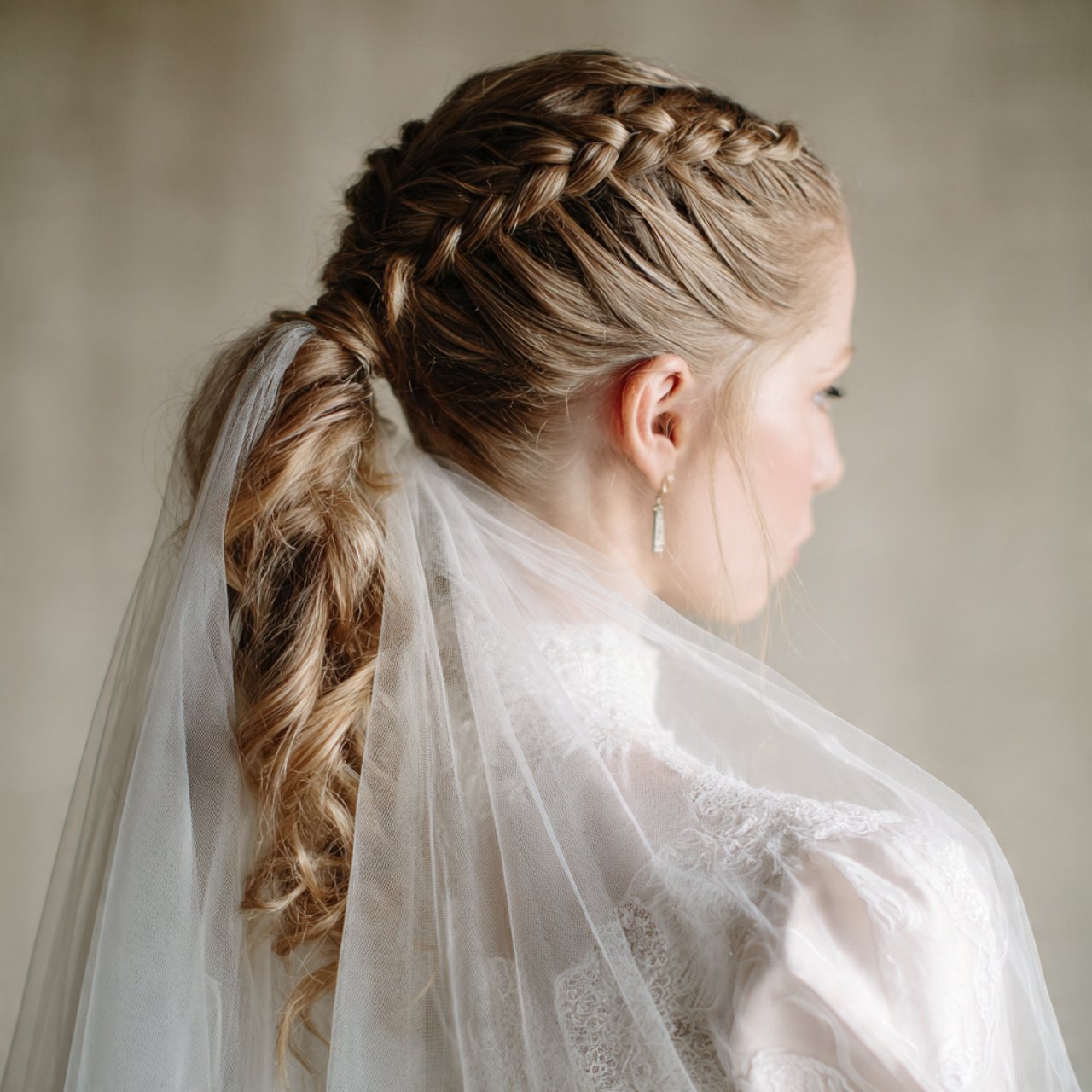 braided ponytail wedding hairstyle ideas elegant b