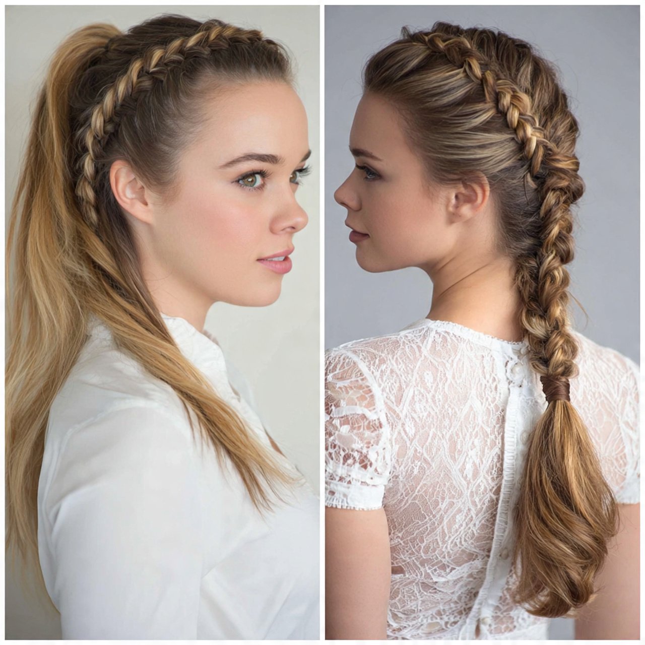 braided sleek ponytail hairstyles