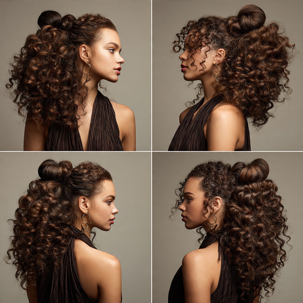 bubble curly ponytail hairstyles multiple variatio