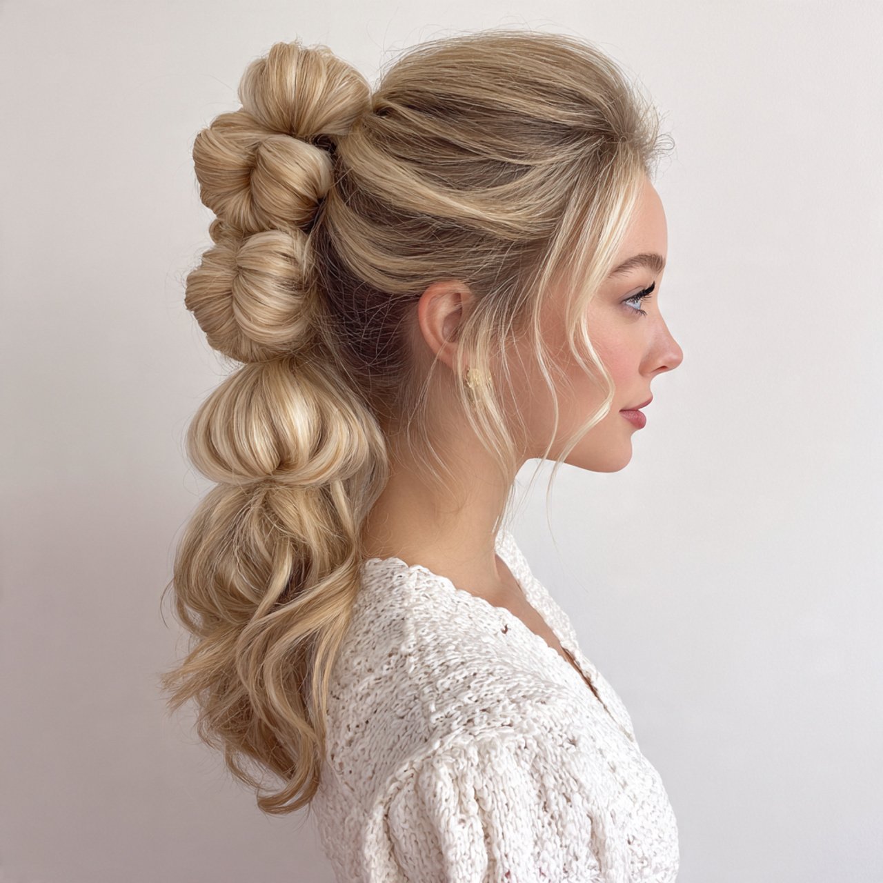 bubble ponytail hairstyle 1
