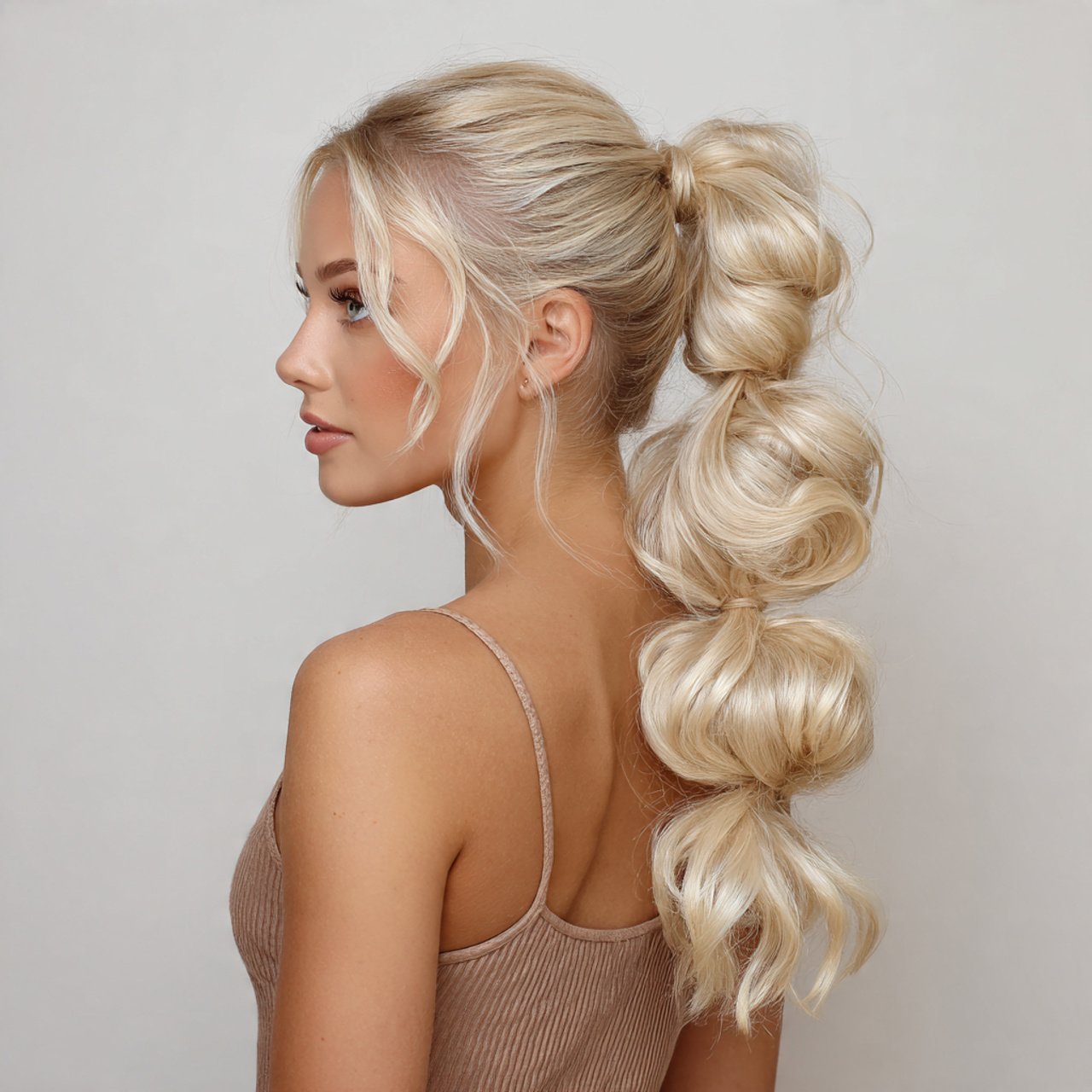 bubble ponytail hairstyles 4
