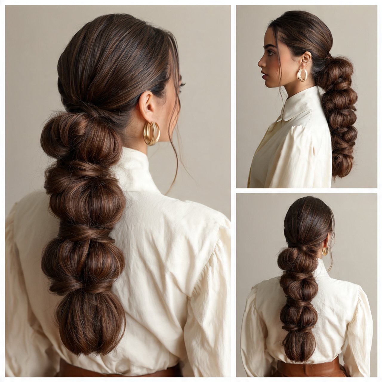bubble ponytail hairstyles for school