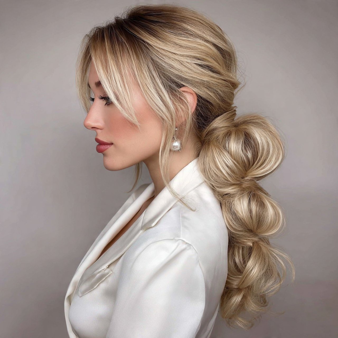 bubble ponytail prom hairstyles for long hair