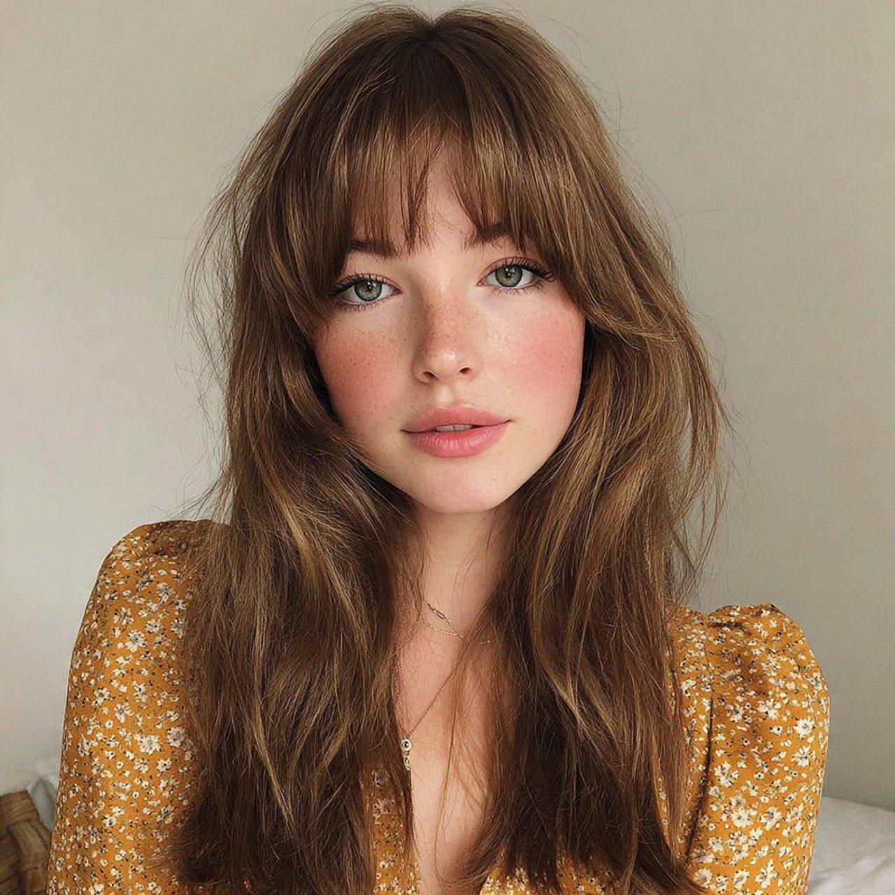 center parted curtain hairbangs with natural