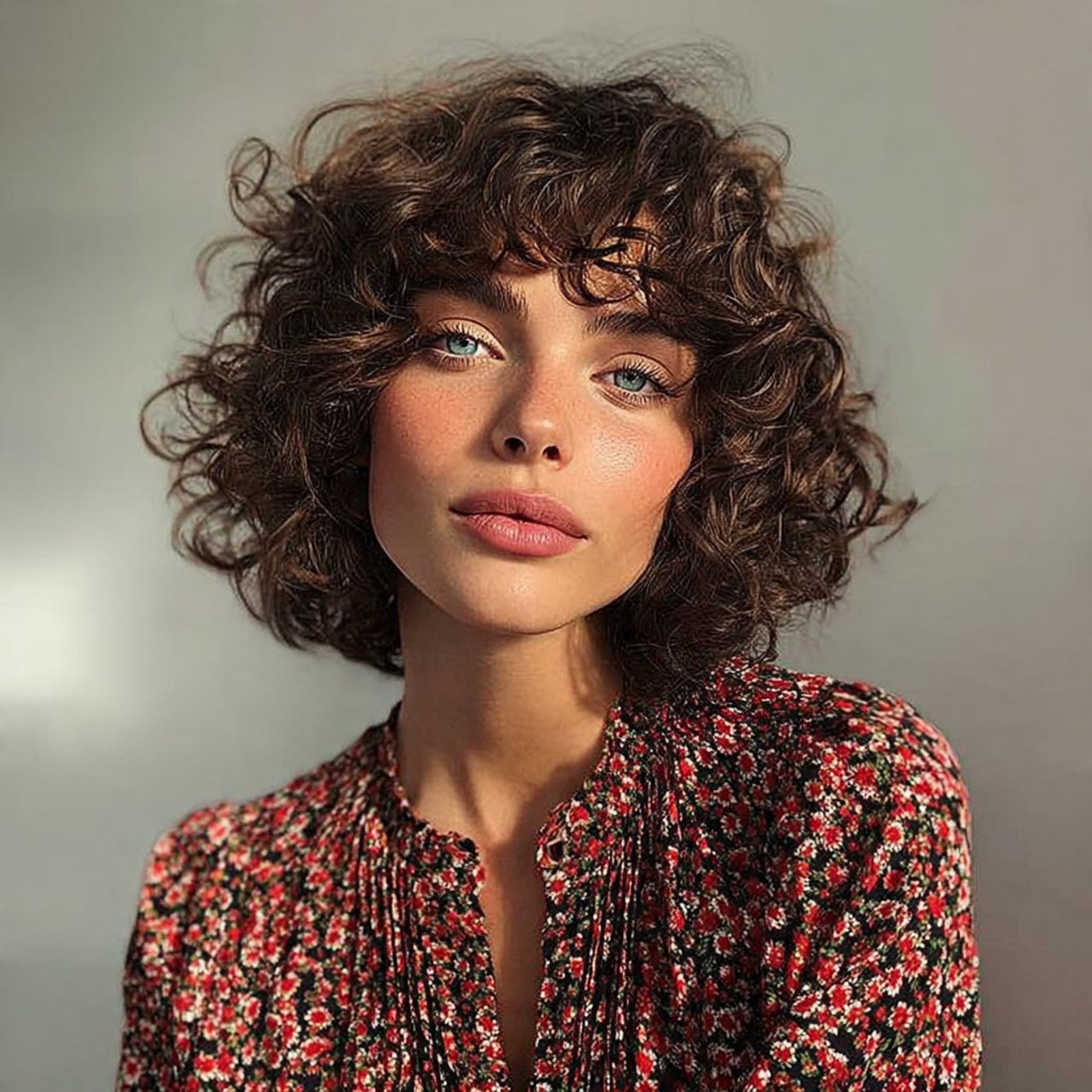 chin length curly bob hairstyle