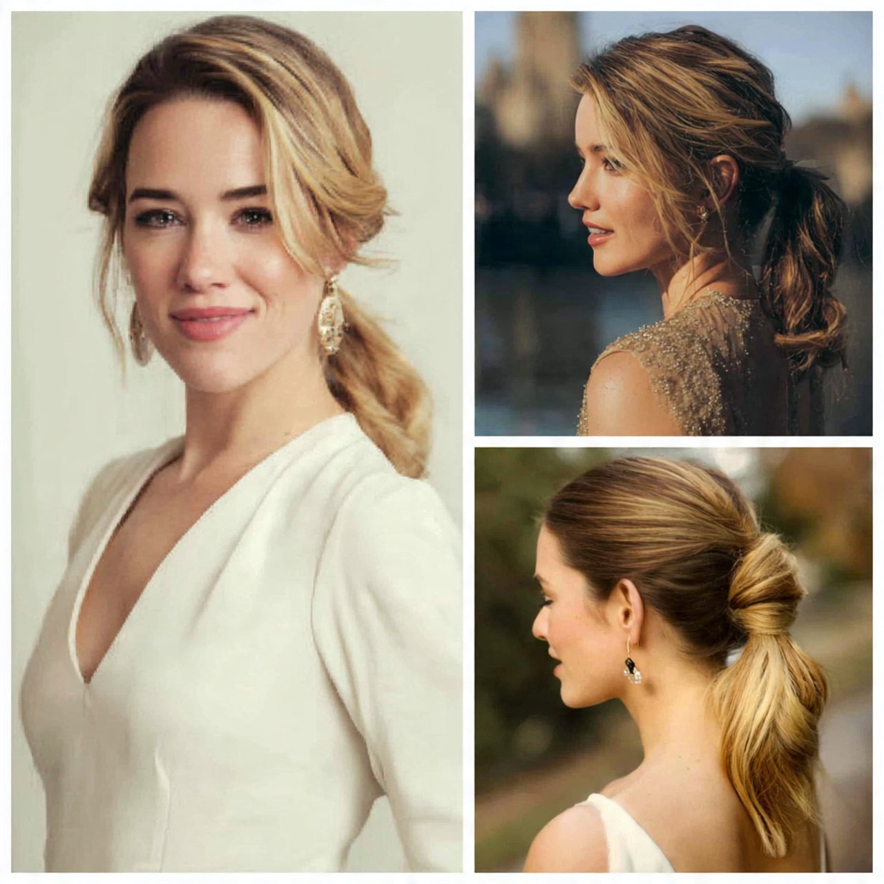 classic low ponytail hairstyles